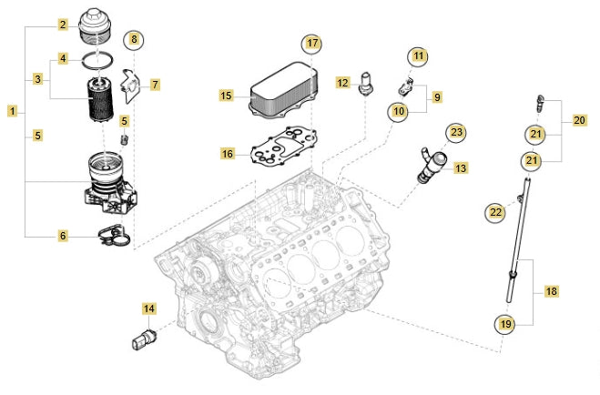 Lamborghini Urus Filter Element With Gasket OEM 06M198405F