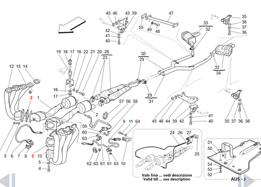 Maserati 4200 Gasket Between Manifold And Pre-catalyst OEM 184798