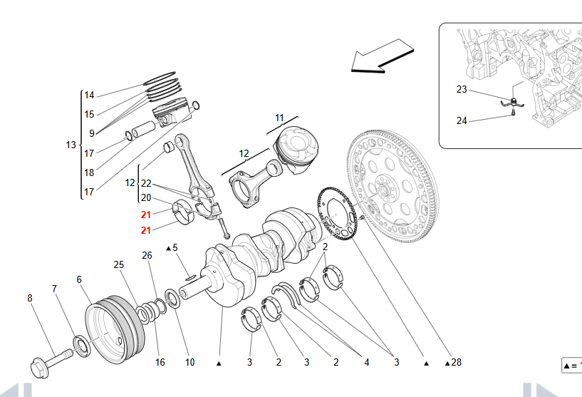 Maserati GranTurismo GranCabrio Con.rod Half-bearing OEM 280325