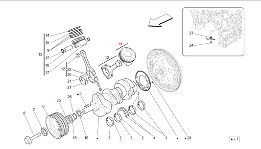 Maserati GranTurismo GranCabrio Piston With Segments (lh Sid OEM 318342
