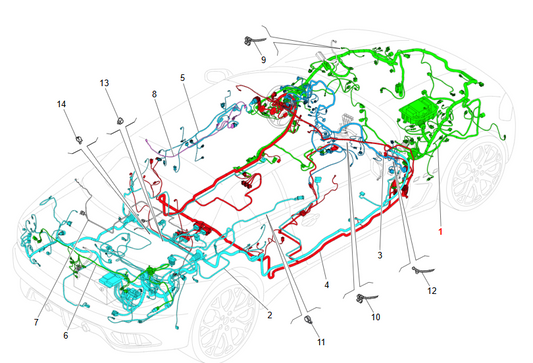 Maserati GranTurismo GranCabrio Engine Compartment Wiring Ha OEM 341948