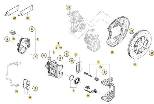 Lamborghini Urus Set Of Brake Pads For Disk Brake OEM 4M0698451BH