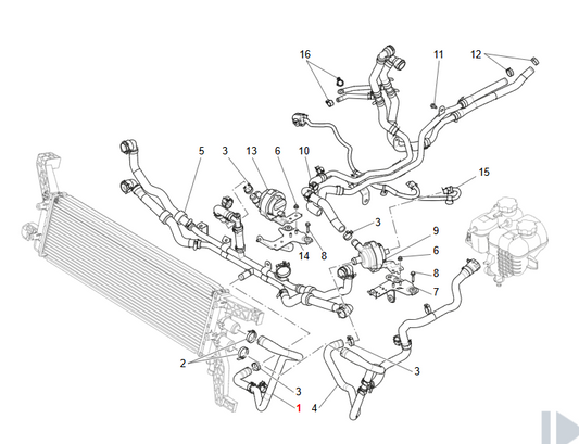 Maserati Ghibli Secondary Radiator Pipe OEM 670154646