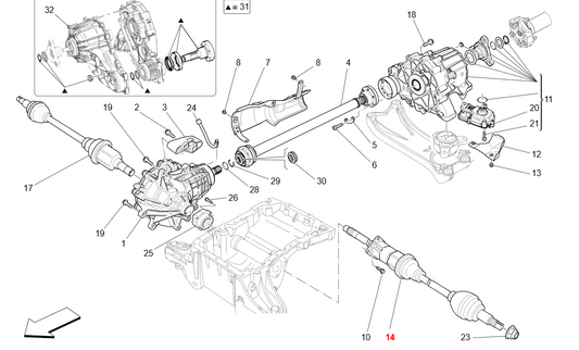 Maserati Quattroporte Ghibli Semiasse Compl. Asse Ant. Sx OEM 670301924