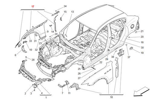 Maserati Levante Cpl RH Front Fender OEM 673005578