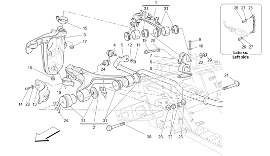 Maserati GranTurismo GranCabrio Front RH Susp.kit M139/m145/ OEM 980139893