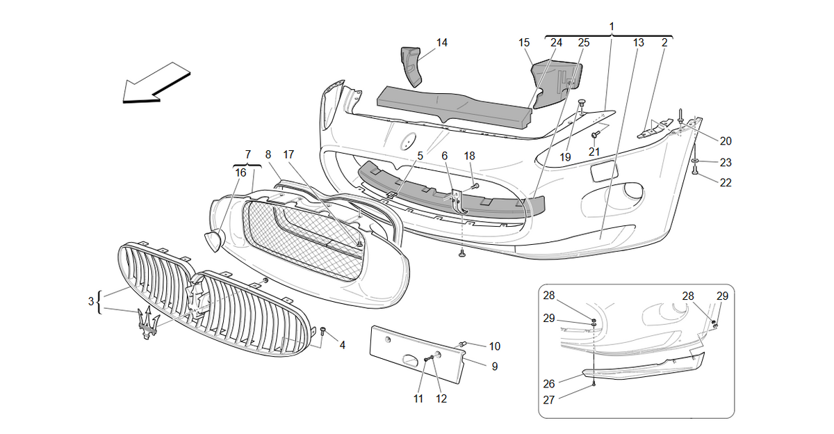 Maserati GranTurismo Cpl Front Bumper OEM 980145257