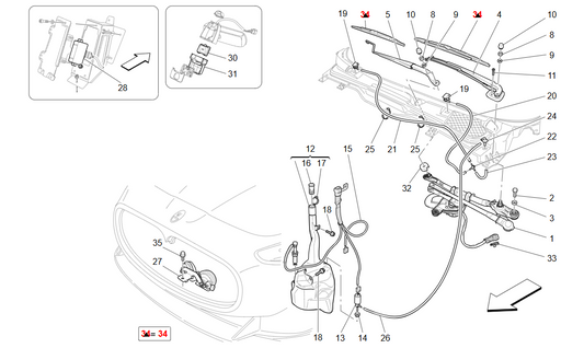Maserati GranTurismo GranCabrio Lhd Wiper Set OEM 980145731