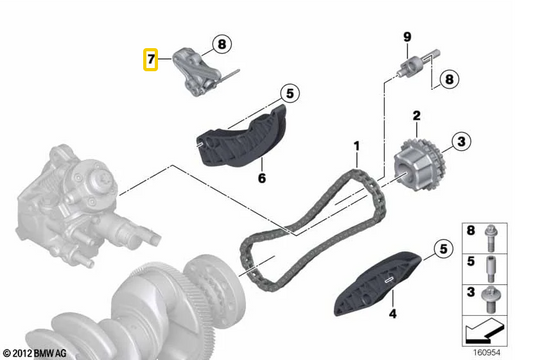 BMW 1 Series E81/E87 LCI Chain Tensioner OEM 13527797905