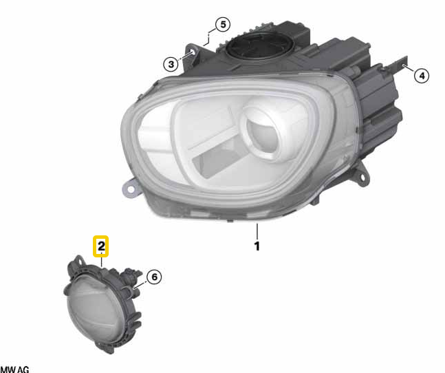 MINI Countryman F60 Right Bumper Headlight OEM 63117497772